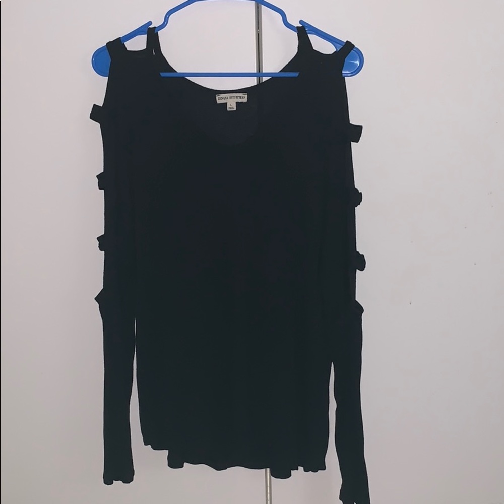 Zenana Outfitters size Large black long sleeve top - Picture 1 of 1